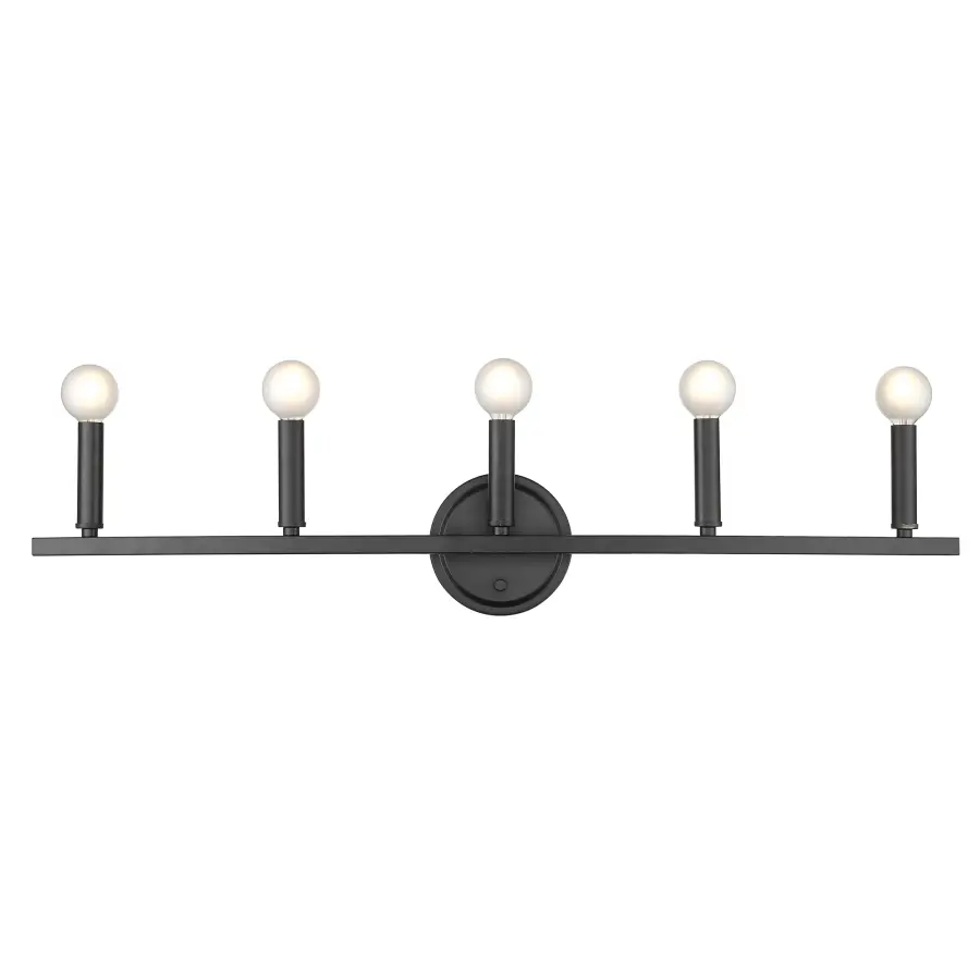 Sawyer 5-Light Vanity Sconce in Matte Black - Image 7