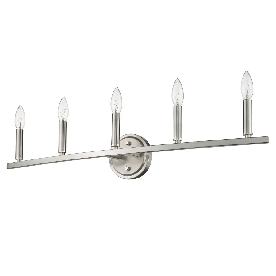 Sawyer 5-Light Vanity Sconce in Satin Nickel - Image 1