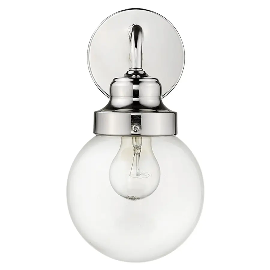 Classic Globe Sconce with Polished Nickel Finish - Image 1