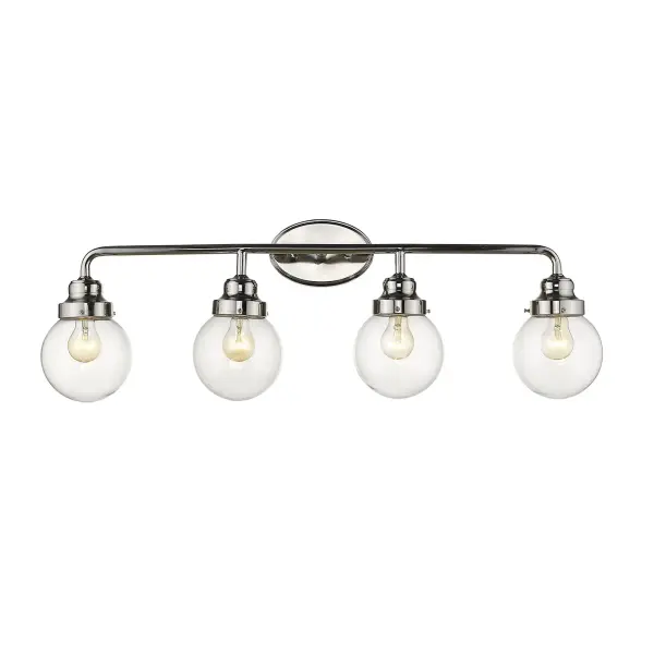 Elegant 4-Light Vanity Fixture with Polished Nickel Finish - Image 1