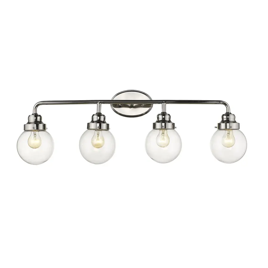 Elegant 4-Light Vanity Fixture with Polished Nickel Finish - Image 1