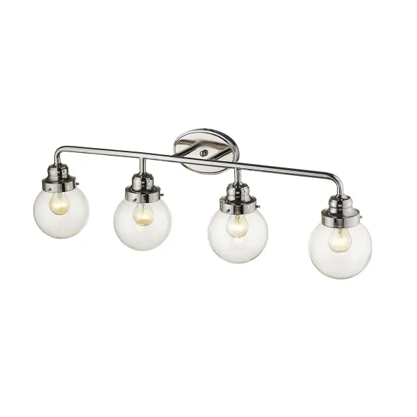 Elegant 4-Light Vanity Fixture with Polished Nickel Finish - Image 2
