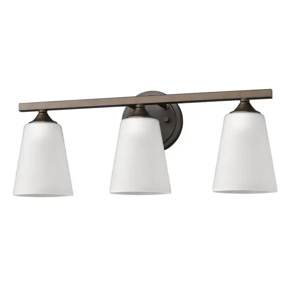 The Zoey 3-Light Bath Light combines traditional styling with modern functionality. Its oil rubbed bronze finish and opal glass shades provide warm, even illumination perfect for bathroom vanities.