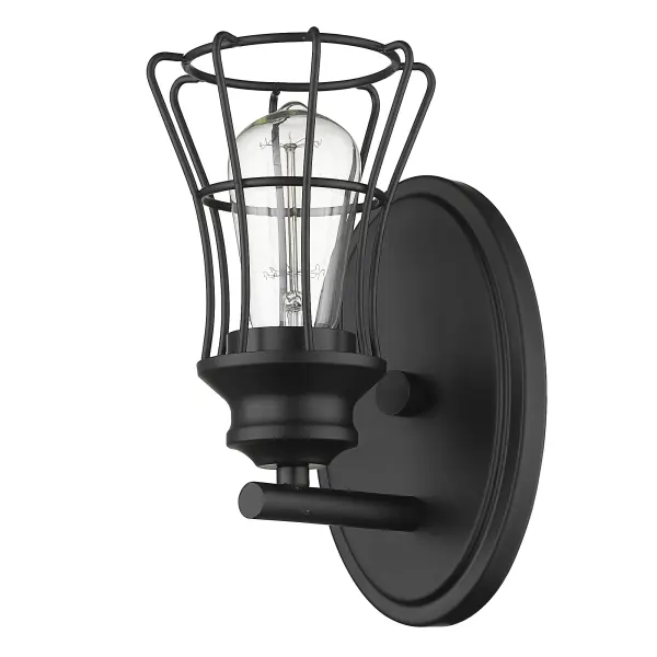 Piers 1-Light Sconce in Matte Black - Image 1