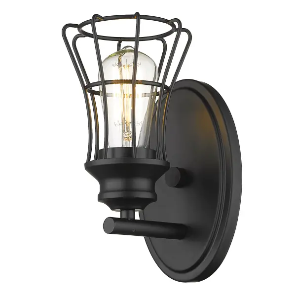 Piers 1-Light Sconce in Matte Black - Image 2