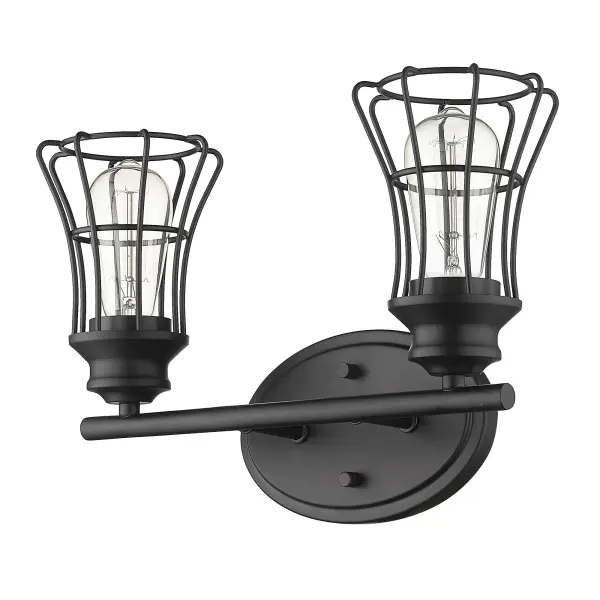Piers 2-Light Vanity Sconce in Matte Black - Image 1