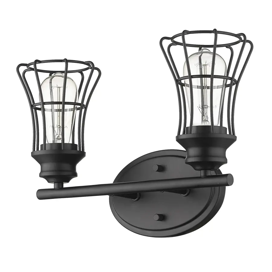 Piers 2-Light Vanity Sconce in Matte Black - Image 1