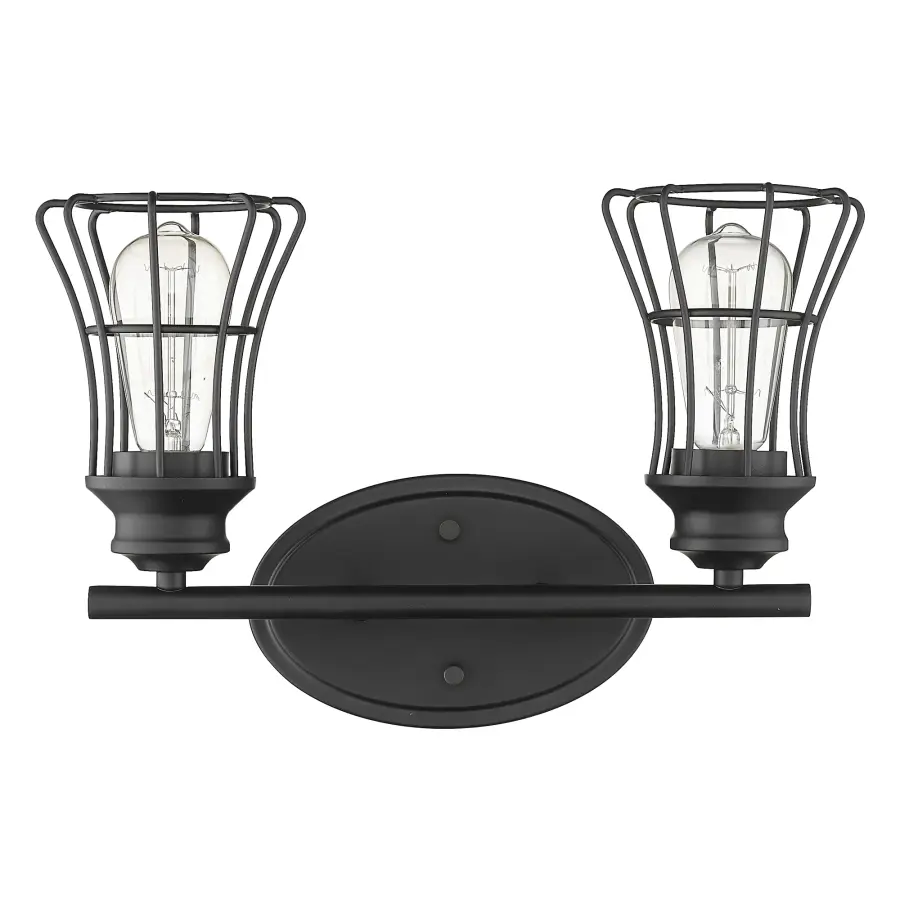 Piers 2-Light Vanity Sconce in Matte Black - Image 3