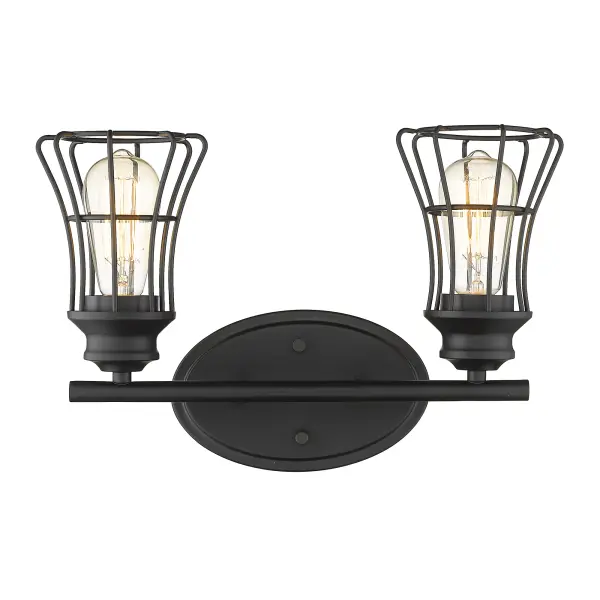 Piers 2-Light Vanity Sconce in Matte Black - Image 4