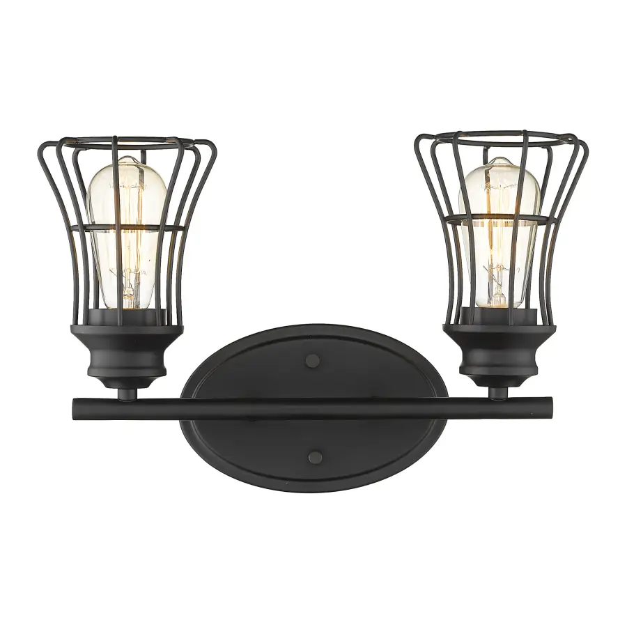Piers 2-Light Vanity Sconce in Matte Black - Image 4
