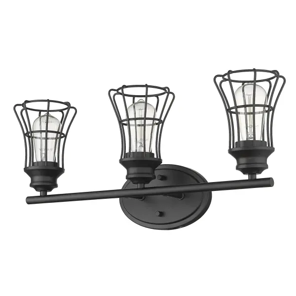 Piers 3-Light Vanity Sconce in Matte Black - Image 1
