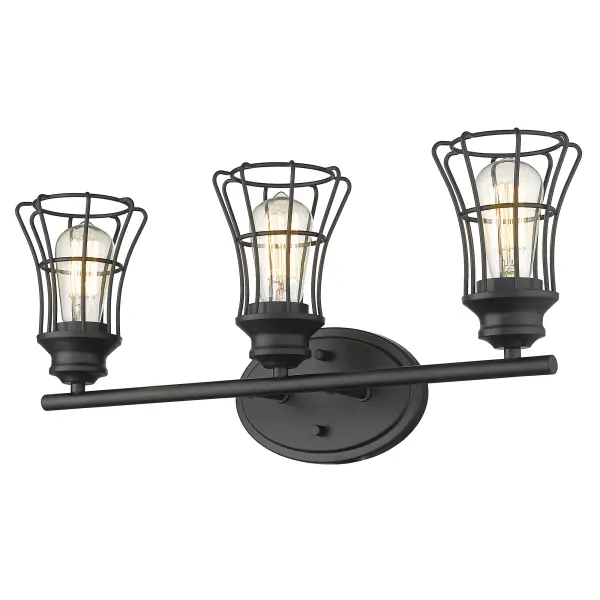 Piers 3-Light Vanity Sconce in Matte Black - Image 2