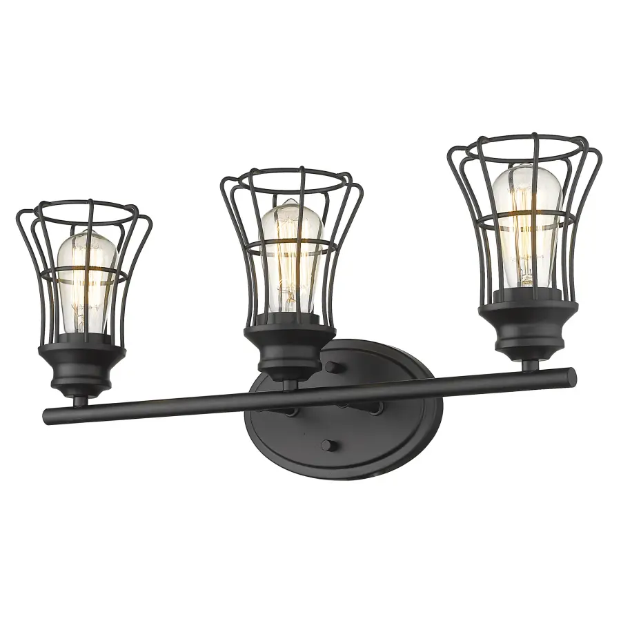 Piers 3-Light Vanity Sconce in Matte Black - Image 2