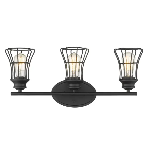 Piers 3-Light Vanity Sconce in Matte Black - Image 4