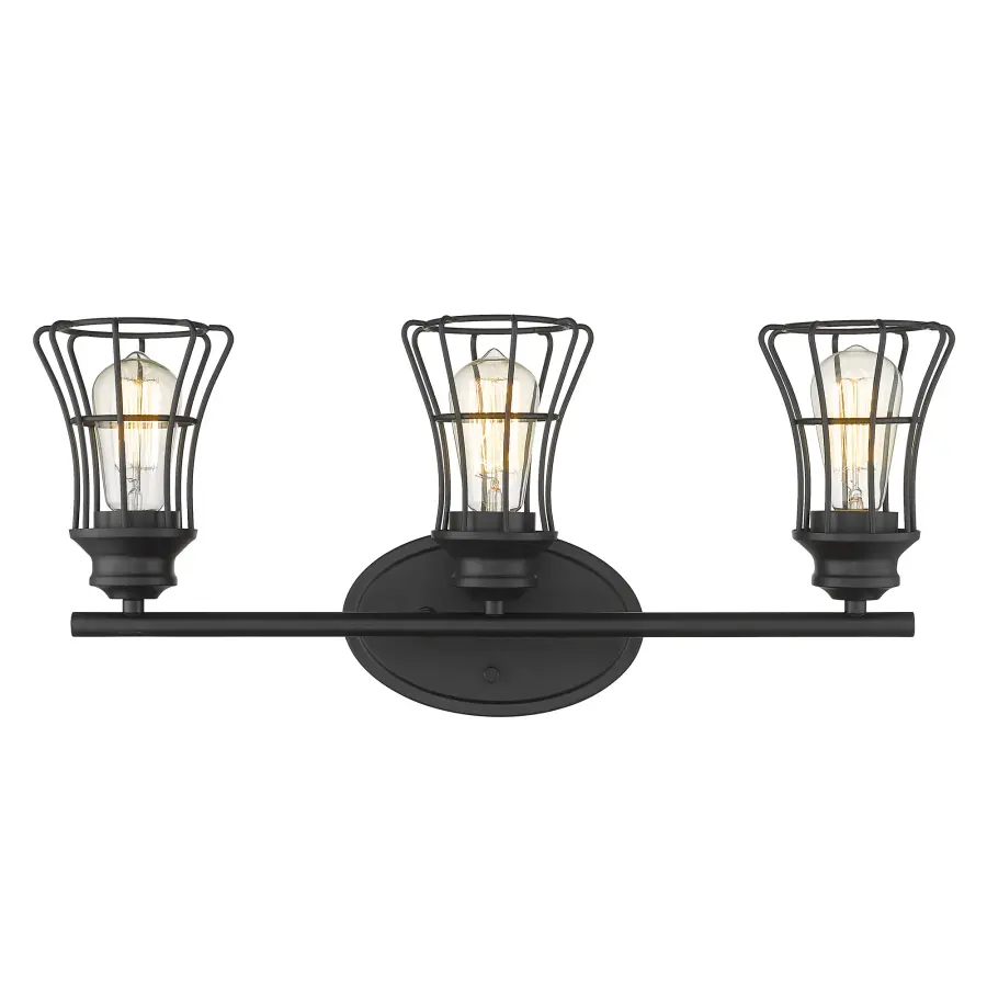 Piers 3-Light Vanity Sconce in Matte Black - Image 4