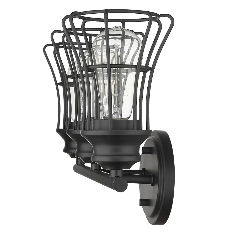 Piers 3-Light Vanity Sconce in Matte Black - Image 5