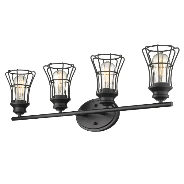 Piers 4-Light Vanity Sconce in Matte Black - Image 2