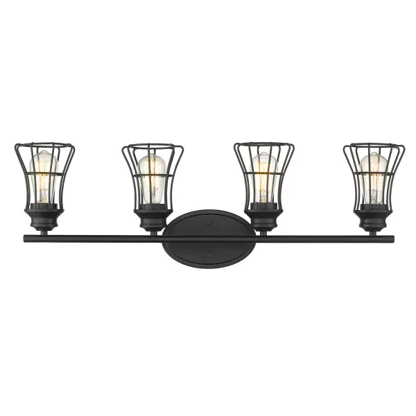 Piers 4-Light Vanity Sconce in Matte Black - Image 4