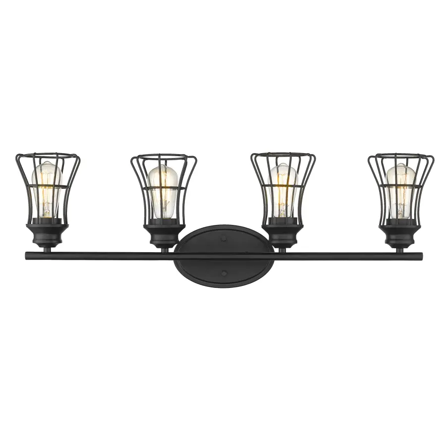 Piers 4-Light Vanity Sconce in Matte Black - Image 4