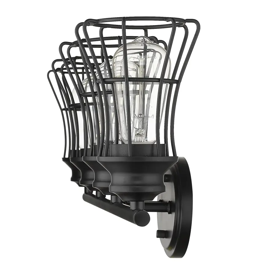 Piers 4-Light Vanity Sconce in Matte Black - Image 5