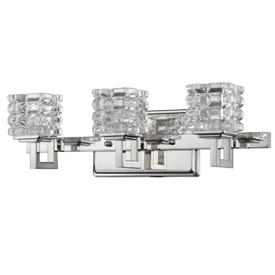 Coralie 3-Light Bath Light in Polished Nickel