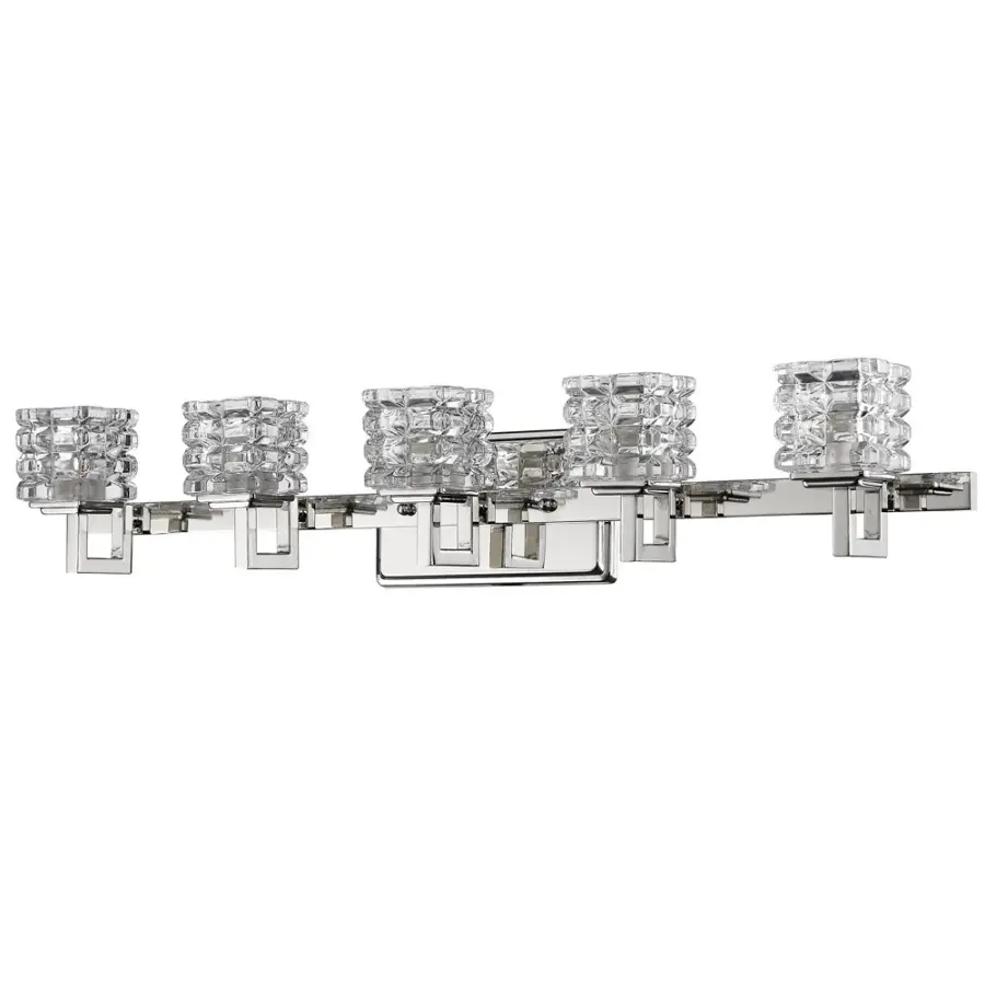 Coralie 5-Light Bath Light in Polished Nickel