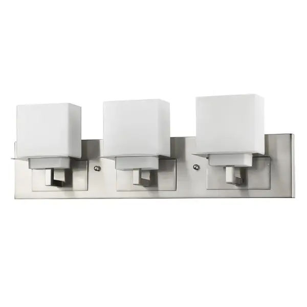 Rampart 3-Light Bath Light in Satin Nickel