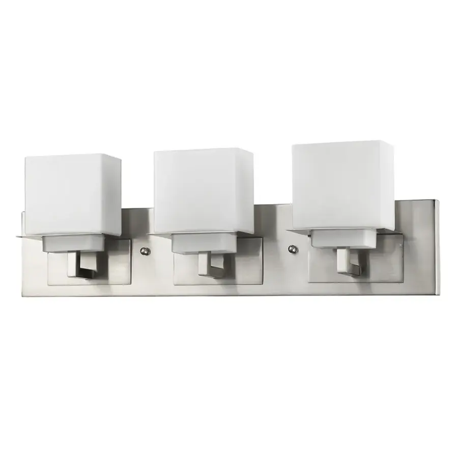 Rampart 3-Light Bath Light in Satin Nickel