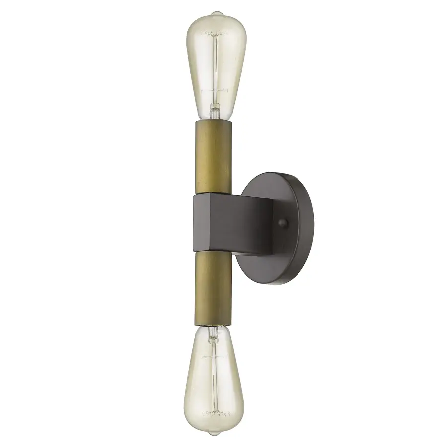 Cumberland 2-Light Wood & Brass Sconce
