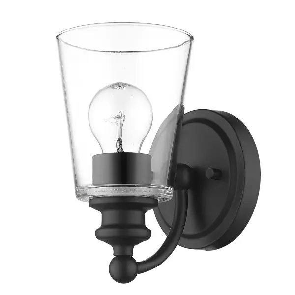Ceil 1-Light Sconce in Matte Black - Image 1