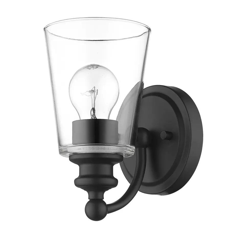 Ceil 1-Light Sconce in Matte Black - Image 1