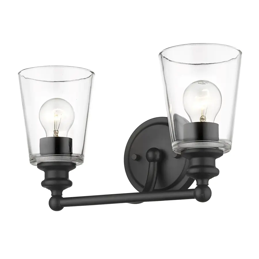 Ceil 2-Light Vanity Sconce in Matte Black - Image 2