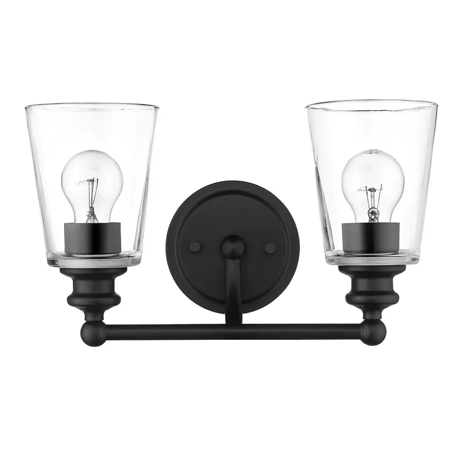 Ceil 2-Light Vanity Sconce in Matte Black - Image 3
