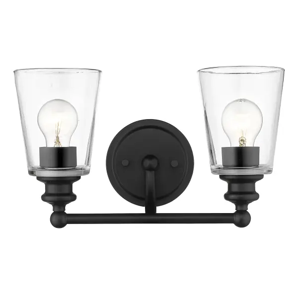 Ceil 2-Light Vanity Sconce in Matte Black - Image 4