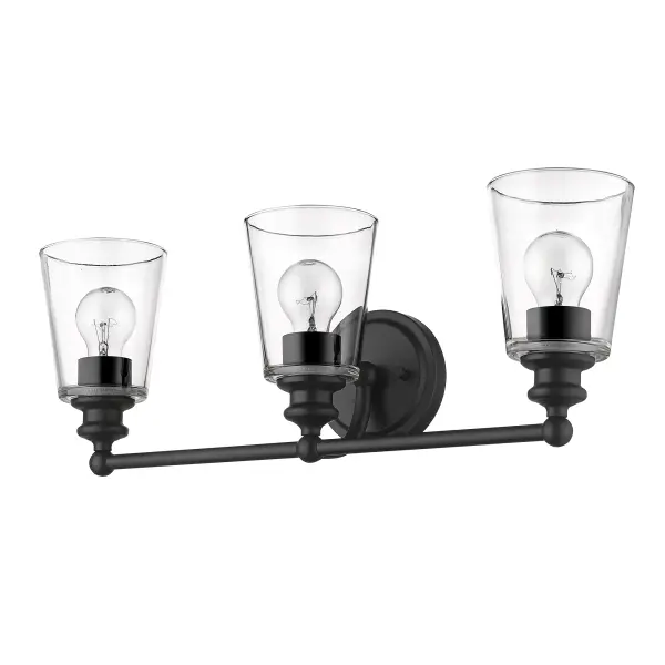 Ceil 3-Light Vanity Sconce in Matte Black - Image 1