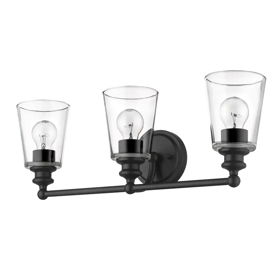 Ceil 3-Light Vanity Sconce in Matte Black - Image 1