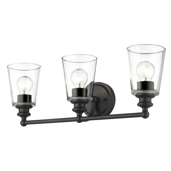 Ceil 3-Light Vanity Sconce in Matte Black - Image 2