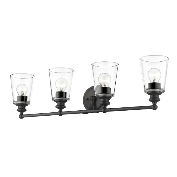 Ceil 4-Light Vanity Sconce in Matte Black - Image 2
