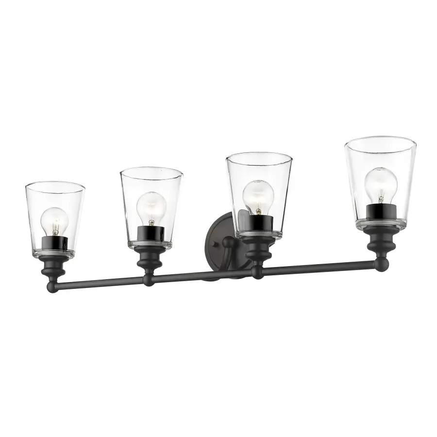 Ceil 4-Light Vanity Sconce in Matte Black - Image 2