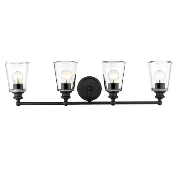 Ceil 4-Light Vanity Sconce in Matte Black - Image 4