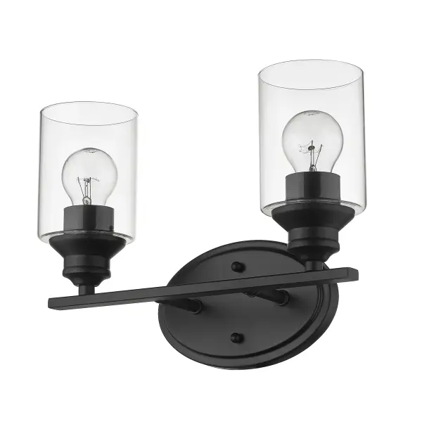 Gemma 2-Light Vanity Sconce in Matte Black - Image 1