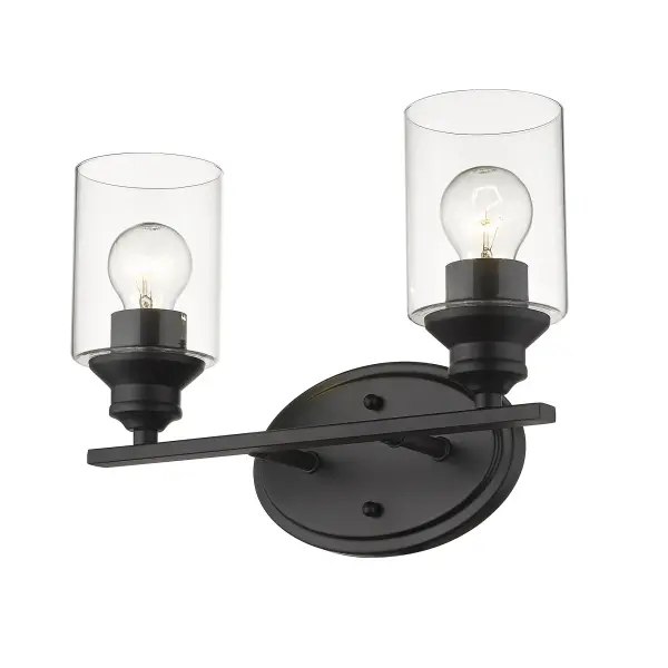 Gemma 2-Light Vanity Sconce in Matte Black - Image 2