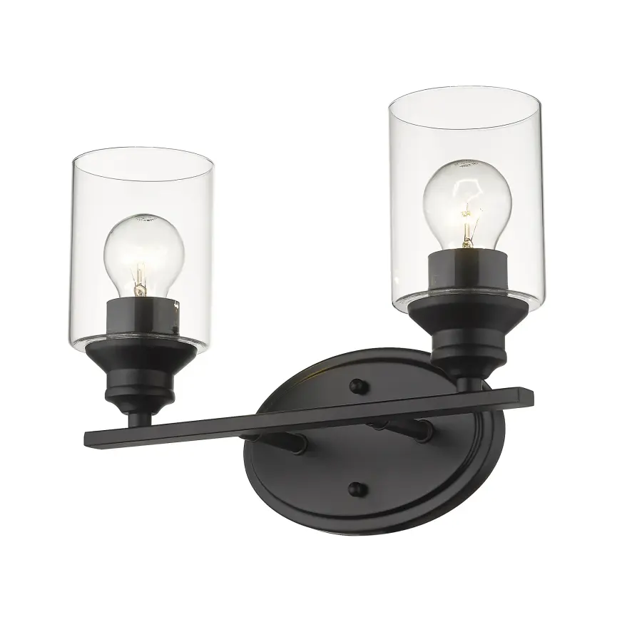 Gemma 2-Light Vanity Sconce in Matte Black - Image 2