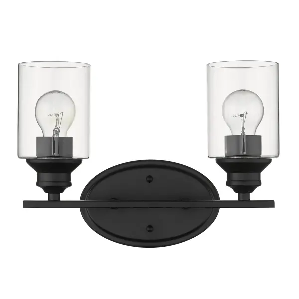 Gemma 2-Light Vanity Sconce in Matte Black - Image 3
