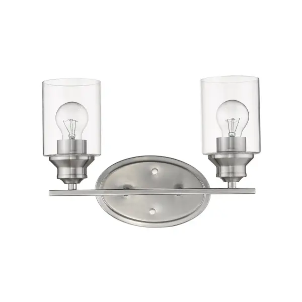 Gemma 2-Light Vanity Sconce in Satin Nickel - Image 1