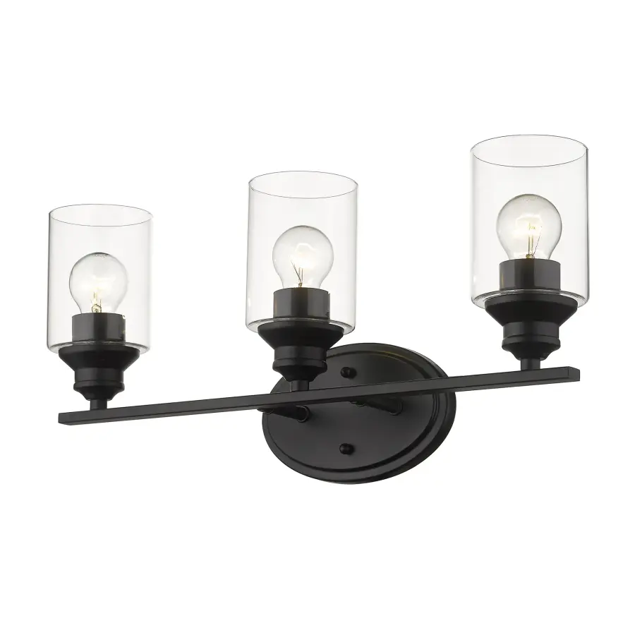 Gemma 3-Light Vanity Sconce in Matte Black - Image 2
