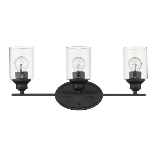 Gemma 3-Light Vanity Sconce in Matte Black - Image 3