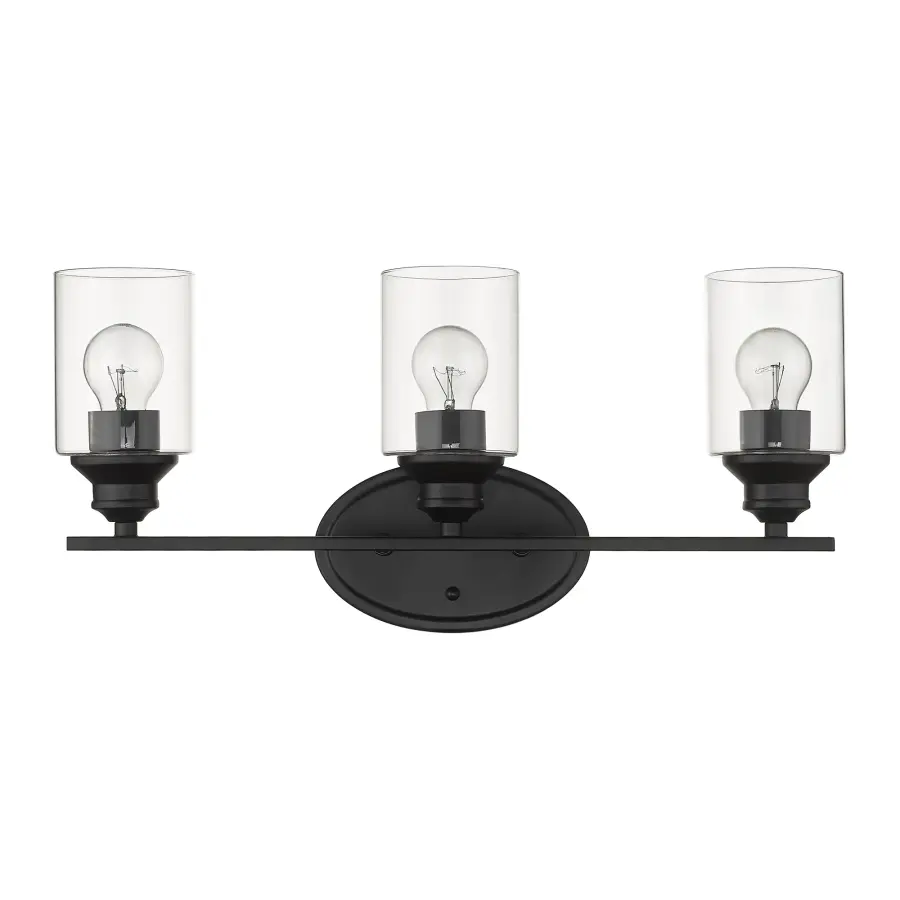 Gemma 3-Light Vanity Sconce in Matte Black - Image 3