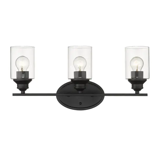 Gemma 3-Light Vanity Sconce in Matte Black - Image 4