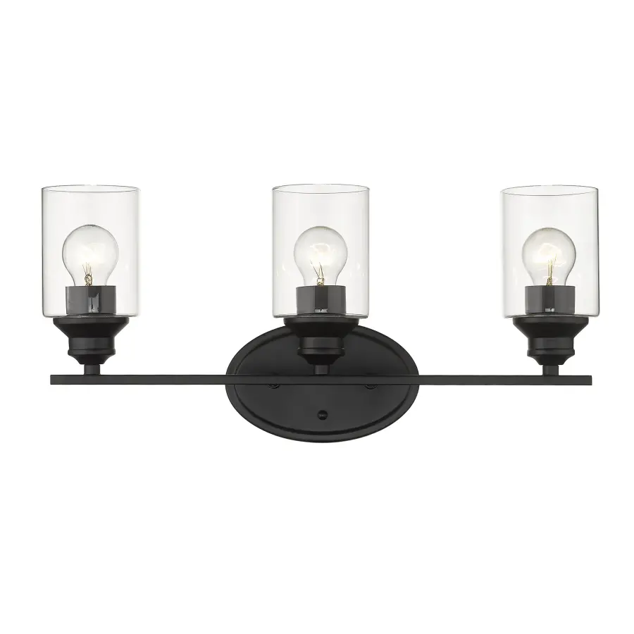 Gemma 3-Light Vanity Sconce in Matte Black - Image 4